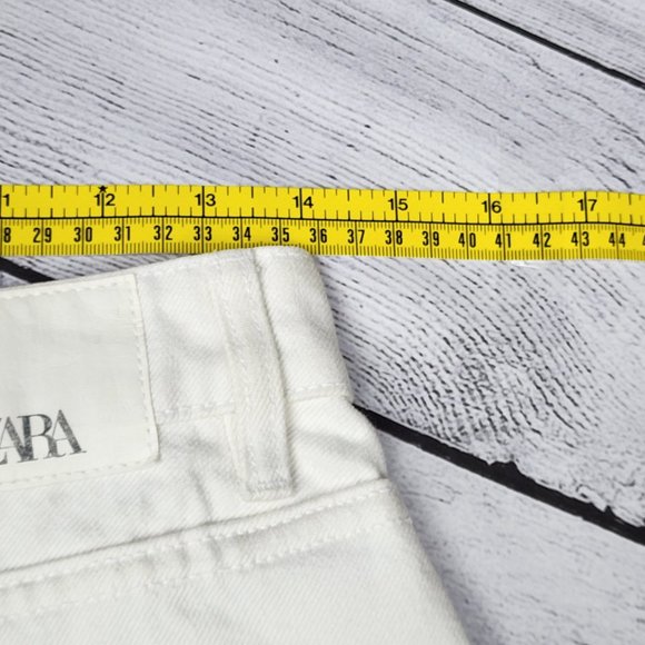 Zara Denim Skirt White Distressed, Size S - Picture 9 of 13